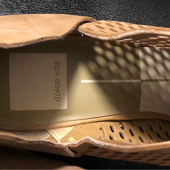 Dolce Vita Tauris Tan Leather Perforated Boots Size 7.5 - Picture 9 of 12